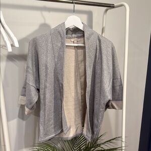 LOFT Gray Open-Front Cardigan